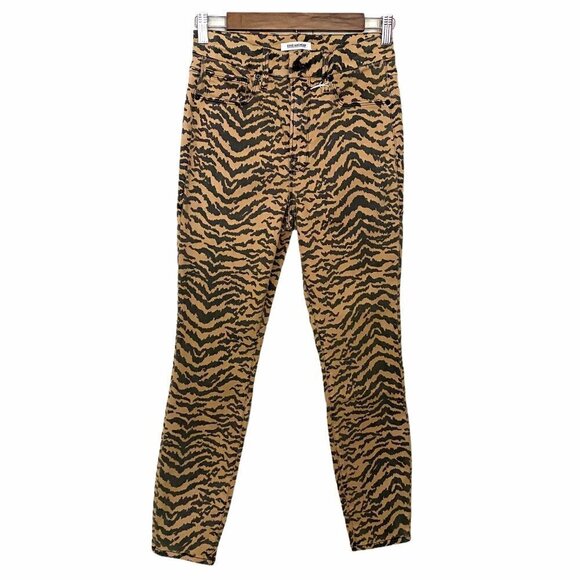 Good American Women's NWT Good Waist Crop High Rise Tiger Stripe Jeans Size 4/27 - Picture 2 of 8
